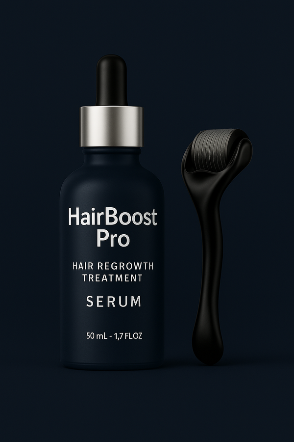 HairBoost Pro® – 3 Haftada Fark Yaratan Saç Güçlendirme Serumu + Dermaroller Seti